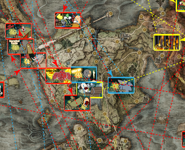 CarBotAnimation's tweet photo. We created a giant map of our Elden Ring journey so far. The map was too big to post so here are a few snippets. If you want to see the entire map click this link to our Patreon page https://t.co/aOv4QcgjCj https://t.co/YyWIrC6BnW