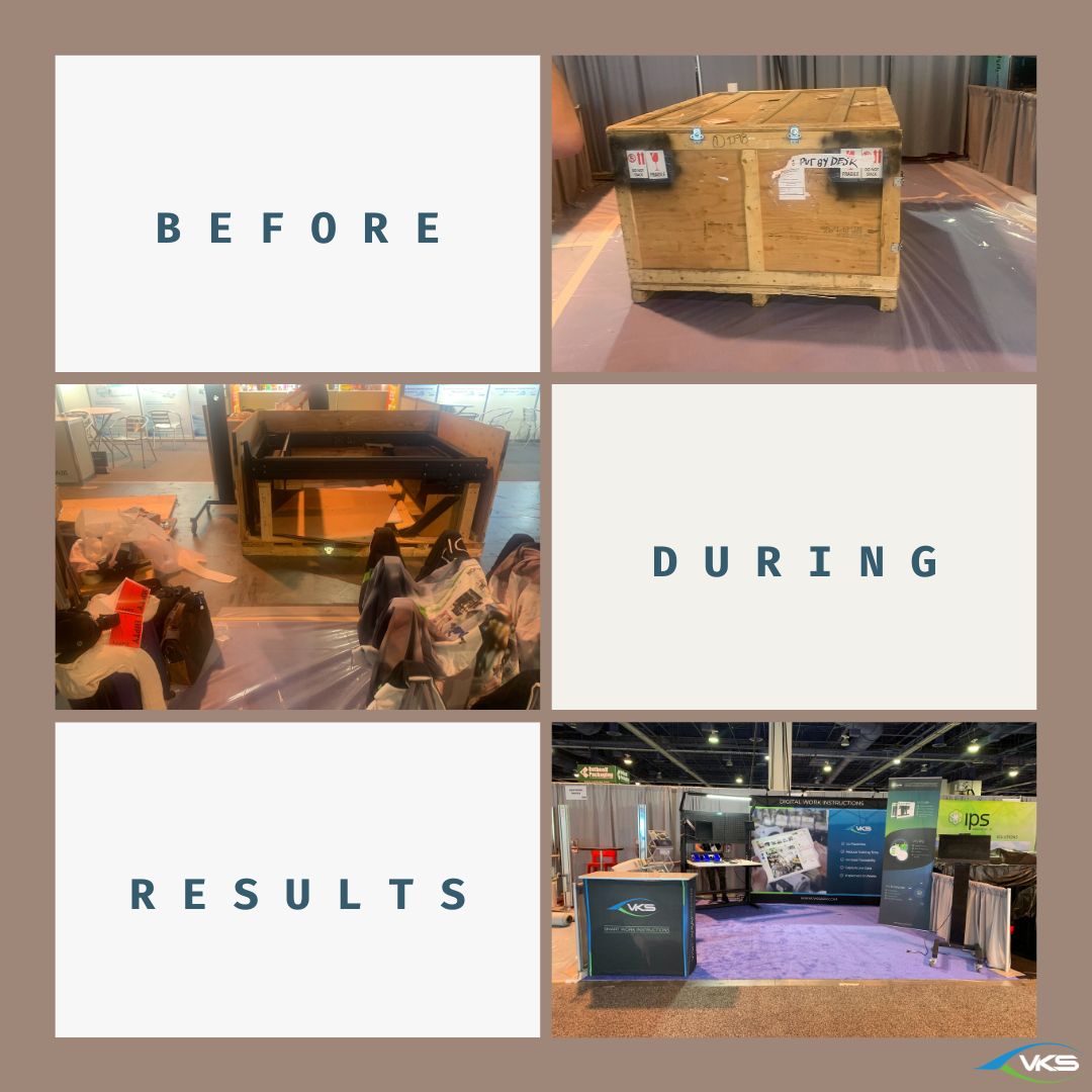 vksapp's tweet image. ⚙️Before &amp;amp; After using VKS Digital Work Instructions⚙️
Check out how we set up booth# 8191 @packexposhow 2023!📦➡🏭 
The results are pretty neat, huh?!  Our team will also use VKSapp for inspections when tearing it down.🙅😉
#VKSapp #PackExpo #BoothSetup #ManufacturingTradeshow