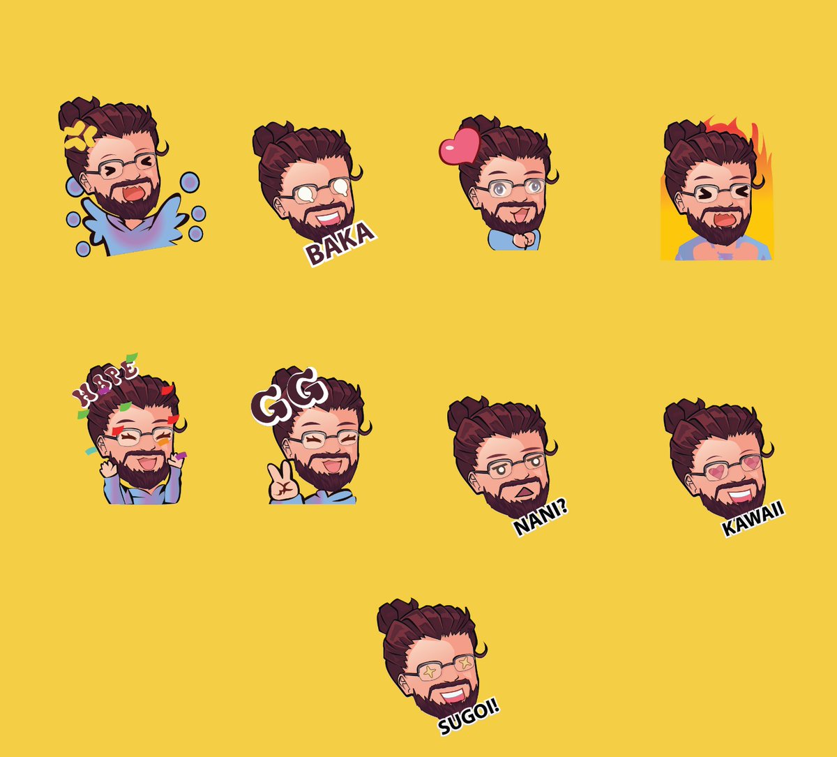 Made some cool emotes for @0takusenpai he love em! I hope you like them too, feel free to reach!! #vtuber #envtuber #smallstreamers #kickstreamers #twitchstreamers #pngtuber #TwitchStreamers