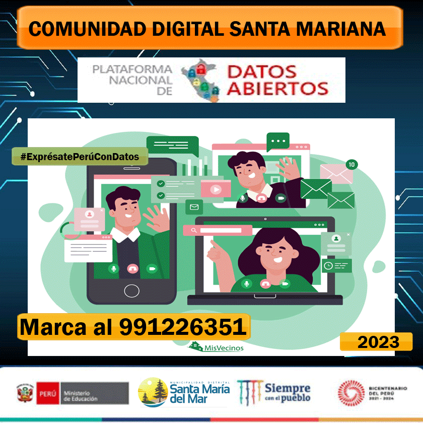 munisantamariad's tweet photo. La lluvia de ideas que provoca #DatosAbiertos ayudan a los ciudadanos como @miguelmendozaba a conocer el panorama social y tomar decisiones que contribuyan a mejorar la comunicación con nuestra población. Es por eso que lanzamos la primera COMUNIDAD DIGITAL
#ExprésatePerúConDatos https://t.co/MrY6R3F5XO
