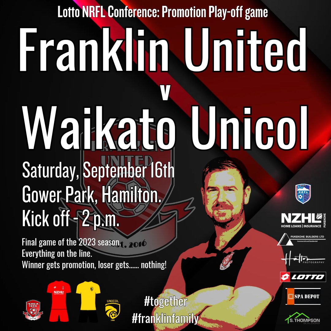 Franklin United (@franklinutd) on Twitter photo It's all about Saturday....
<a href="/LOTTONRFL/">LOTTO NRFL</a>
#franklinunited
#franklinfamily
#together
#winnertakesall
#promotionplayoff It's all about Saturday....
<a href="/LOTTONRFL/">LOTTO NRFL</a>
#franklinunited
#franklinfamily
#together
#winnertakesall
#promotionplayoff