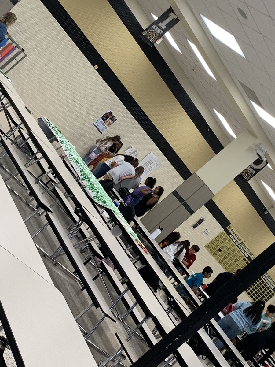 Great things happening today. Played games, learned line dances and shared  candy to prepare for the start of Hispanic Heritage month.  Showed school spirit by making some posters. And learned the alphabet in sign language for International Day of Sign Language on Saturday!