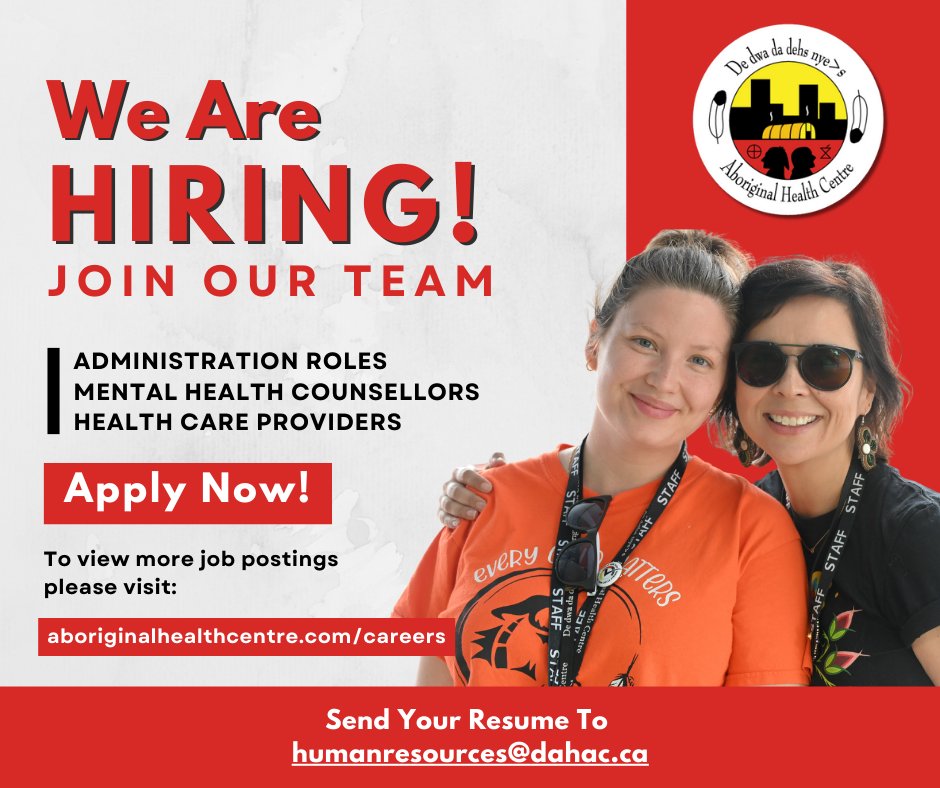 We're currently looking for dedicated individuals to join our team and contribute to improving the health and well-being of Indigenous communities. Explore our current openings and apply now at aboriginalhealthcentre.com/careers/ Apply now and join our growing family today!