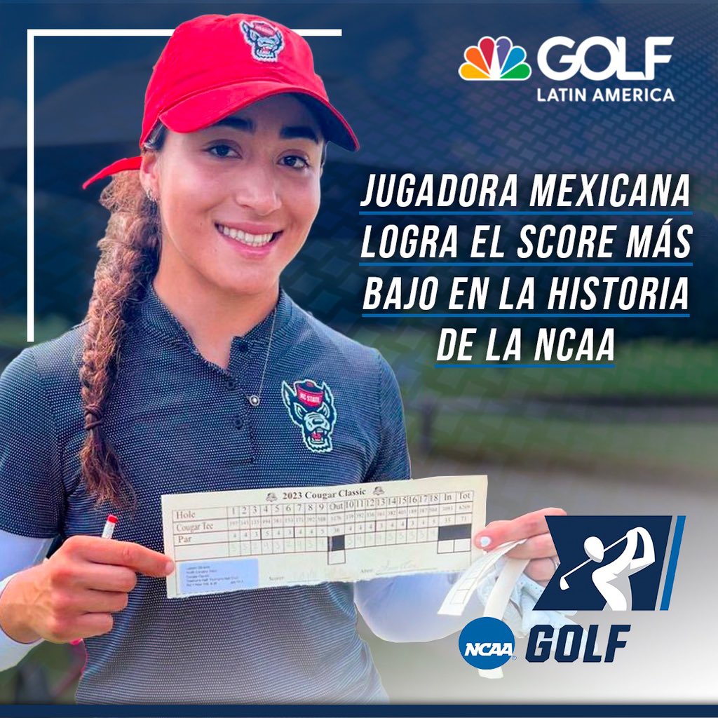 GolfChannelLA's tweet image. ¡¡Histórico!! 🌟🚨

La magnífica vuelta de 60 (-11) que Lauren Olivares firmó esta mañana, se convierte en el registro más bajo en la historia del golf universitario femenino. 🥳

¡Felicidades a esta crack! 🔝