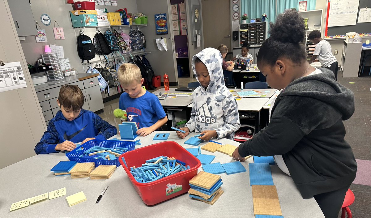 Enjoying and exploring place value this morning!  Math is fun!!  <a href="/WoParkSharks/">Worthington Park Elementary School</a> <a href="/wcsdistrict/">Worthington Schools</a>