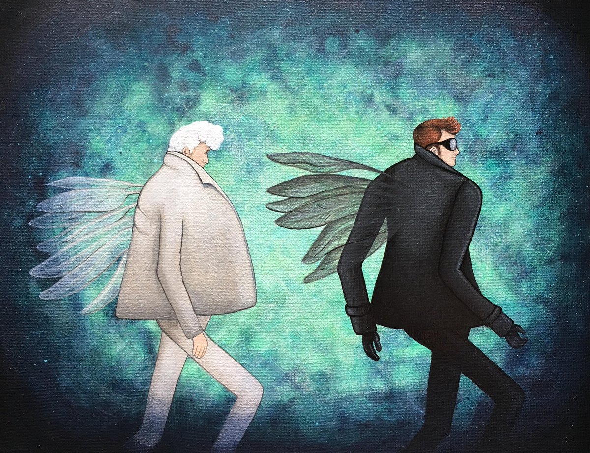 FranzBremer's tweet photo. #GoodOmens is a mega series.  I love #Aziraphael &amp; #Crowley and I want to see them again in a third season ♥️😍😎👍 https://t.co/eZazNGq1U6