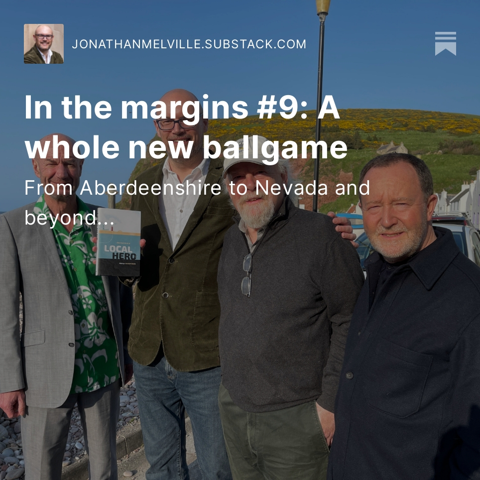 Just 11 months after the last one, I've sent out a newsletter with some Local Hero, Tremors and Highlander updates, plus a few plugs for random films, telly and books I've been enjoying - if you like that sort of thing then head over to Substack...  open.substack.com/pub/jonathanme…