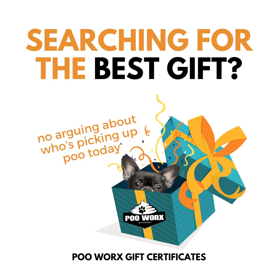 Searching for the poo-fect gift 🌟 Give the gift of more play and less 'doo-ty' with Poo Worx Gift Certificates.

#petwasteremoval #petwaste #dogwaste #dogpooppickup #ScoopThePoop #PuppyLove #DogLovers #InstaDogs #DogLife #Doggo #furbaby #okanagan #canadadog #pooworx