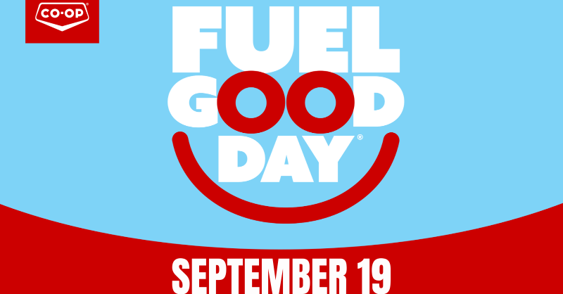 SthCntryCoop's tweet photo. We're asking everyone to FUEL UP to FUEL GOOD on Sept 19! Stop at a South Country Co-op gas bar to fill your tank or grab a drink! 5¢/L and $1 from every Co-operative Coffee and Big Cool slush will be donated to select local Health Foundations.