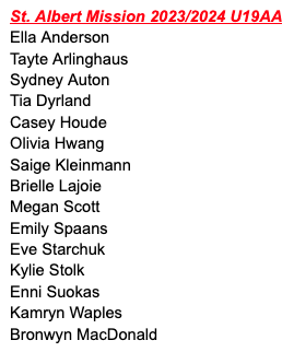 St. Albert Mission U19AA tweet media