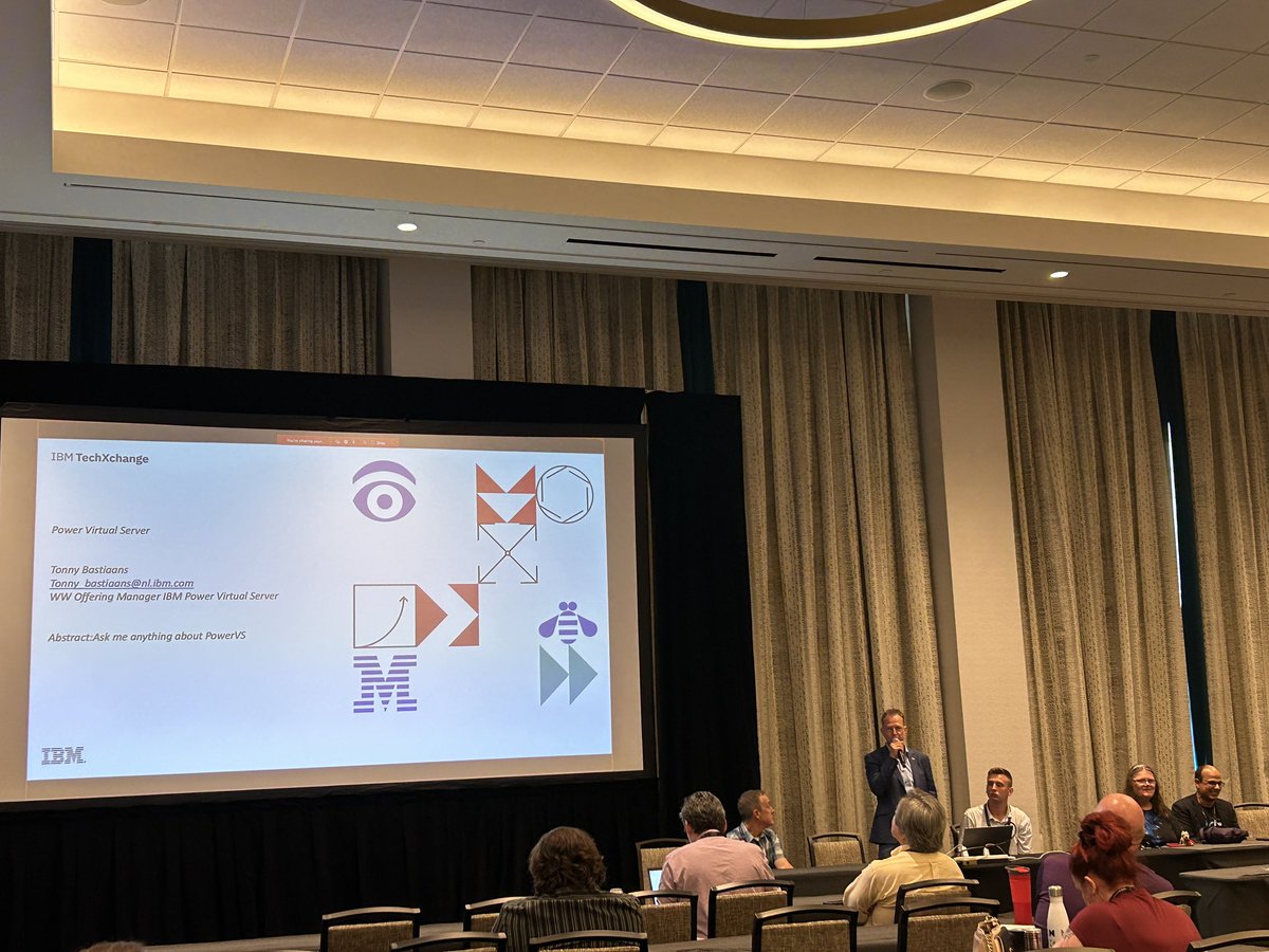 PowerMan4Evr's tweet photo. . @tonnybastiaans discussing #PowerVirtualServer
#Power10 #AIX #IBMi #Linux
@IBMChampions #IBMTechXchange https://t.co/EZ1HjMcn8X