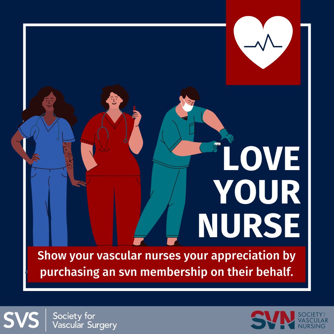 VascularSVS's tweet photo. The SVS is incredibly appreciative of vascular nurses every day and, especially during Vascular Nurses Week. Did you know SVS members can give the gift of SVS/SVN membership to vascular nurses on their teams? It's just one way to show your appreciation! https://t.co/PHkt8WLuj8 https://t.co/hl638Z7eI8