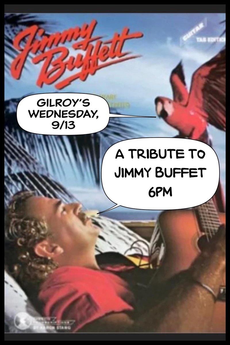 This Wednesday, starting at 6 PM, A Tribute To Jimmy Buffett with the LIVE MUSIC of Brian Congdon. Let's celebrate together a MUSIC LEGEND &amp; enjoy some some good times on the patio.