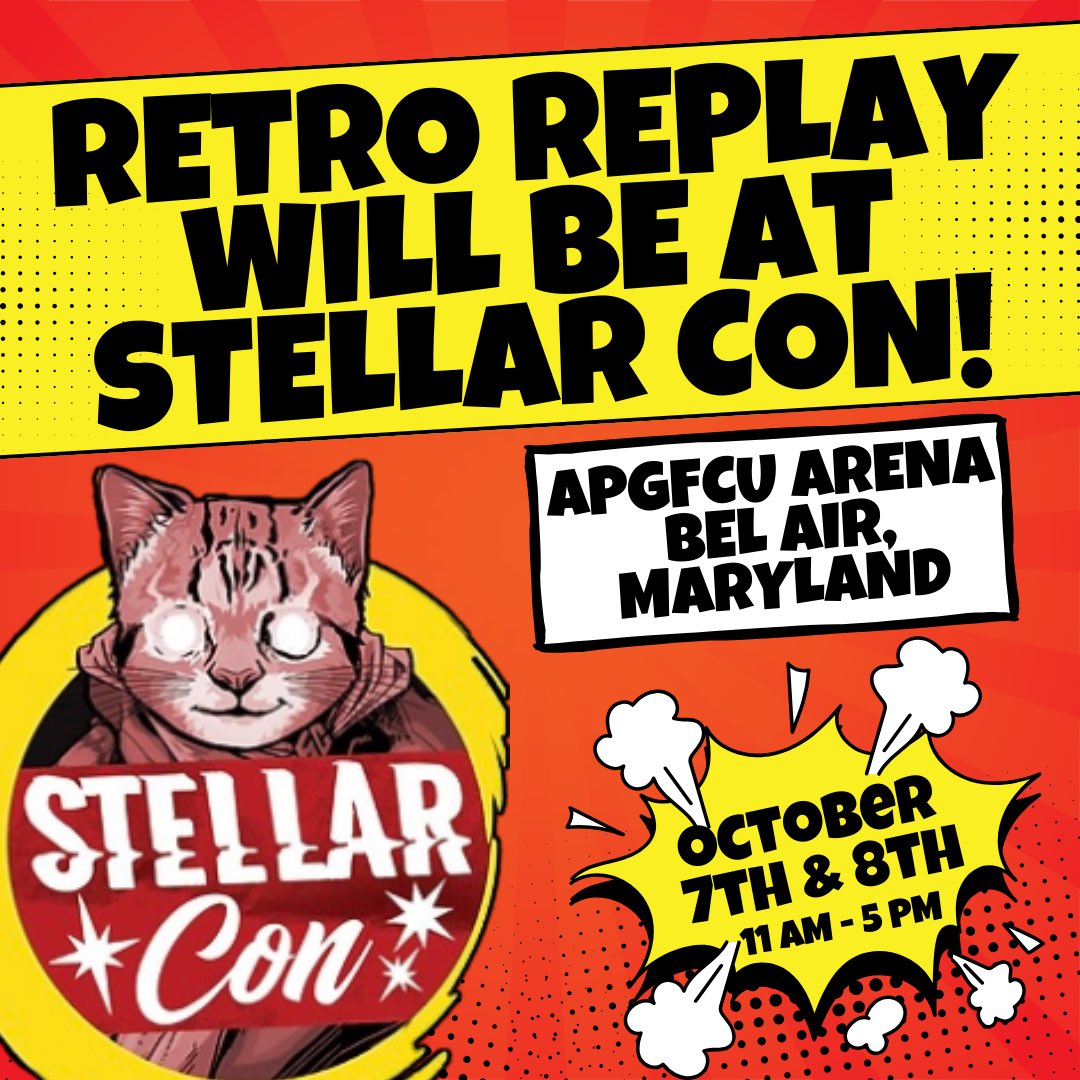 We will be at Stellar Con on October 7th and 8th! Be sure to stay tuned for some exclusives that we will have there! #videogames #comics #actionfigures #funkos #stellarcon #convention #comiccon #cosplay #toys #retroreplaybelair #belairmd #maryland #shoplocal #thingstodoinmaryland