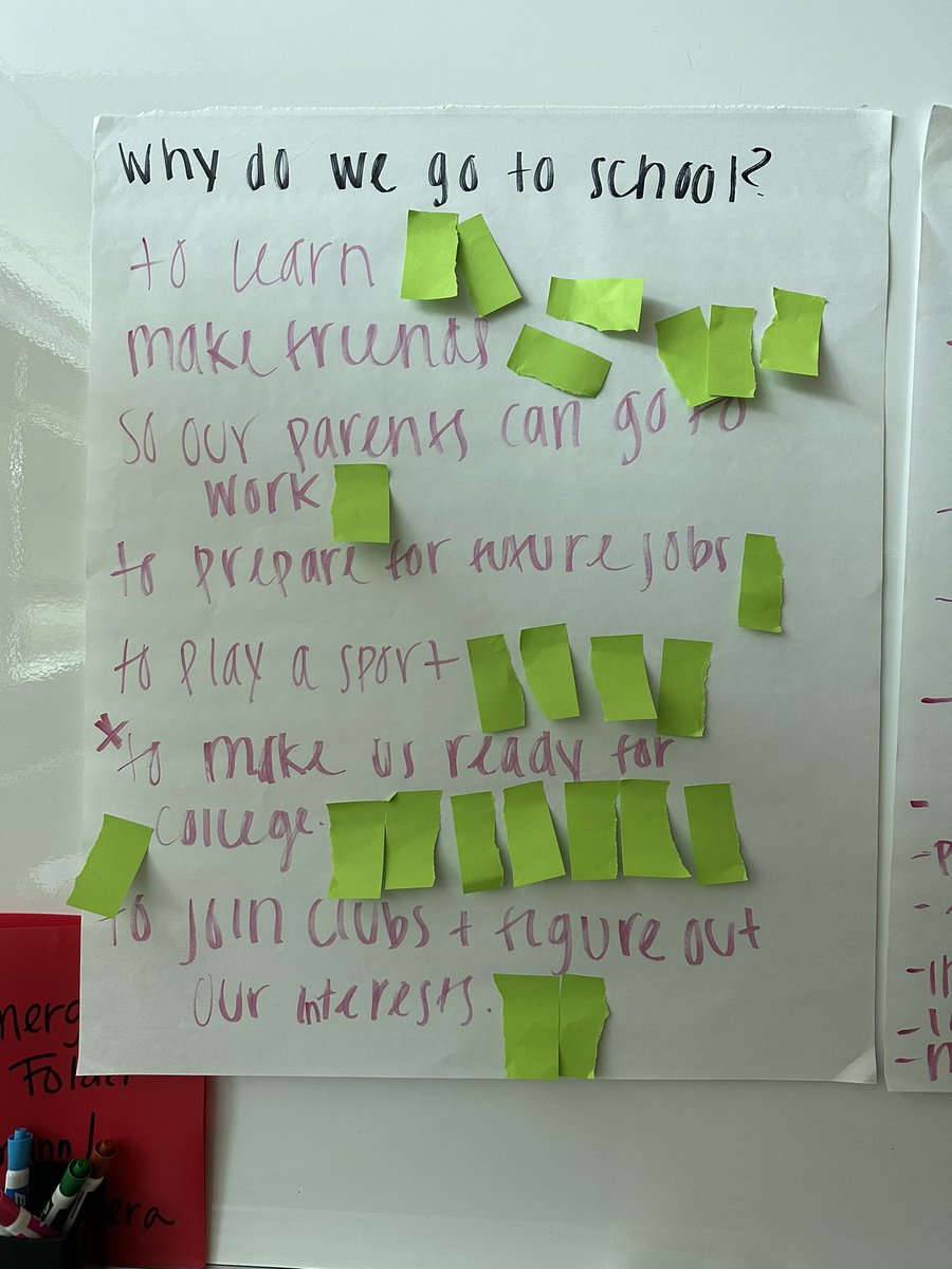 MissPolmann's tweet photo. What do students value? What are their goals? Starting with my first English section of the day, each class answered a question that branched off of the previous class’s answer; therefore, creating our ✨class vision✨ as a whole! 👏💡 #firstweekactivities https://t.co/Ufc3uRQ8cR