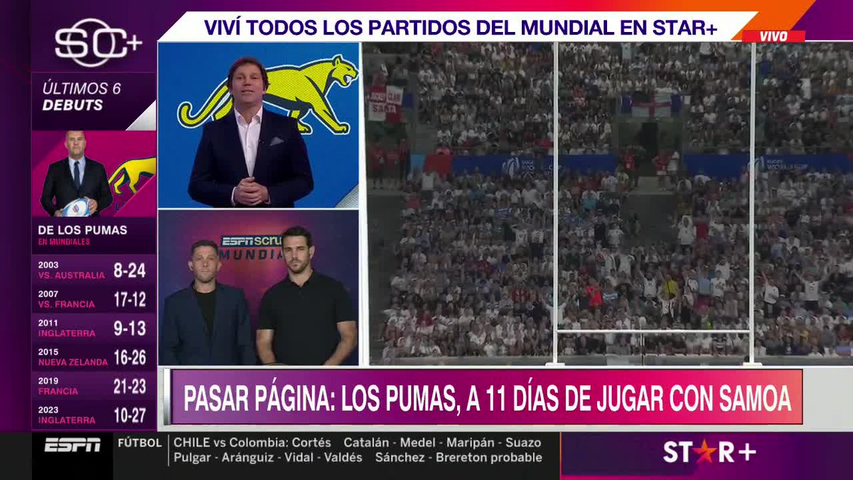 #Ahora en #SportsCenter, @edu_simone, <a href="/ZucaConti/">Ramiro Conti</a> y @gonzatiesi, con el análisis de la fecha 1 de la #RWC2023.

📺 #ESPNenStarPlus 

📺 Todos los partidos del Mundial en #StarPlusLA