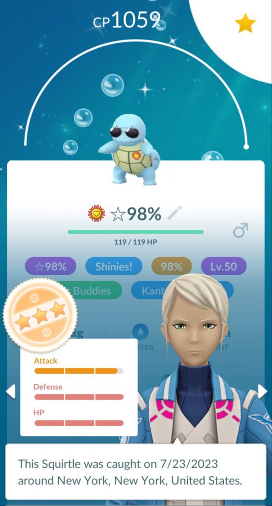 TheTomTom92's tweet photo. @MYSTIC7 Squirtle is my favorite Pokemon. So this Shiny 98 Sunglasses Squirtle is my favorite in my account! 
LV 50, best buddies and double moved https://t.co/zX9xJR3Kup