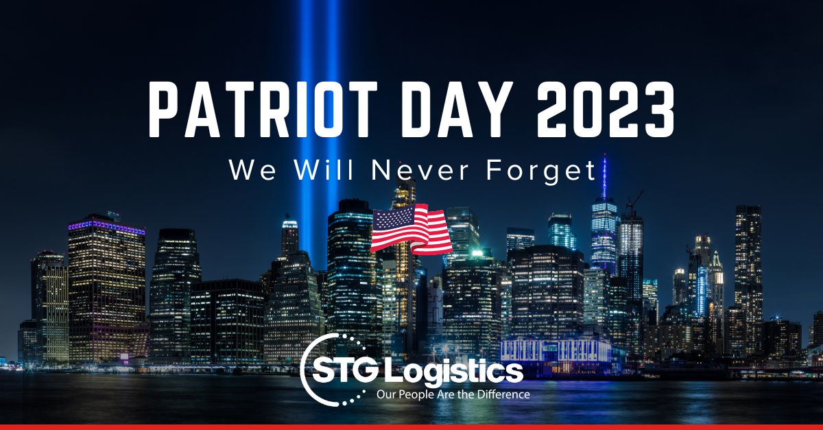 On this Patriot Day, STG Logistics pays tribute to the brave souls who faced unimaginable danger with unwavering courage. Together, let us remember and honor their sacrifice. #PatriotDay #STGLogistics