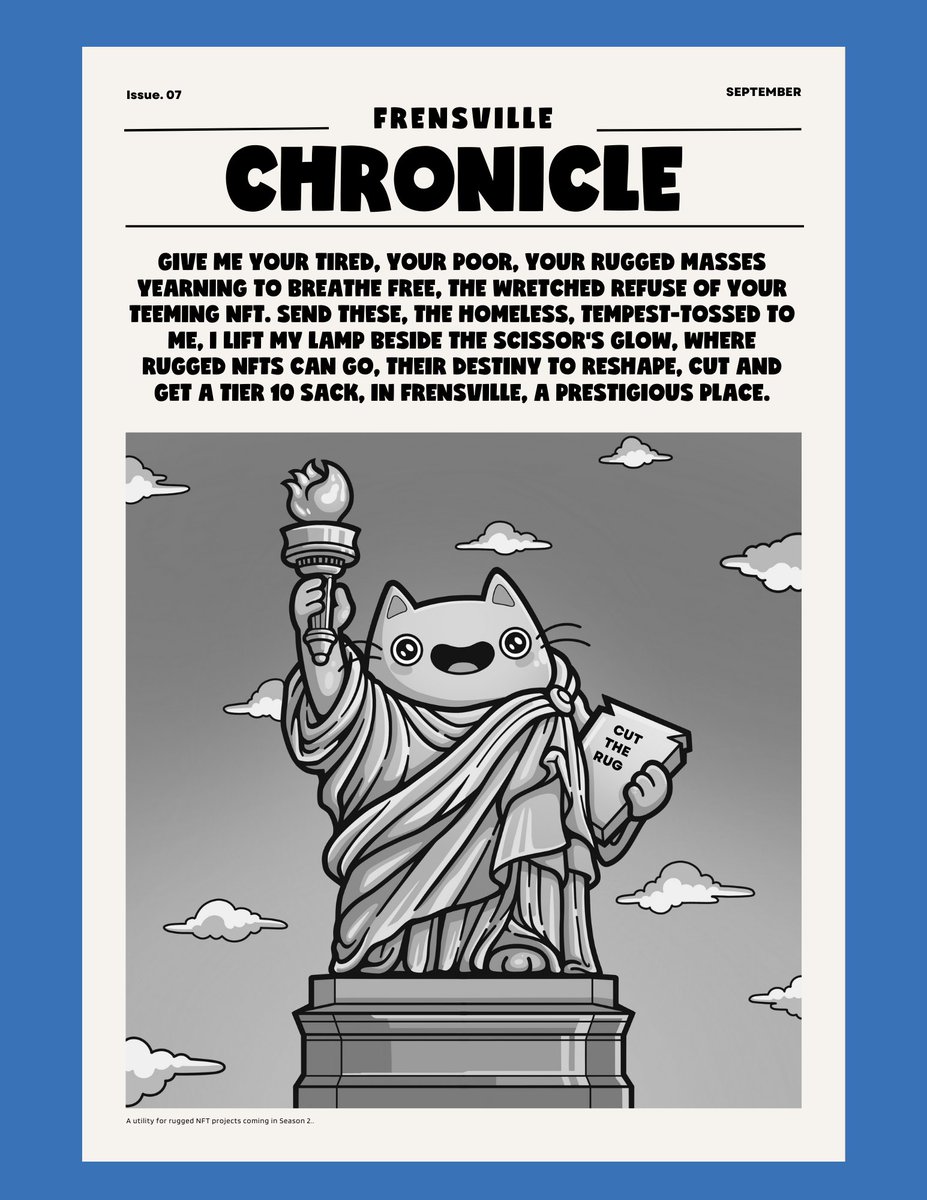 🗞️ - extra, extra, read all about us
🤯 - rugged NFTs can cut in Season 2
📊 - #frensville over $139,000+ in secondary demand
🏷️ - to cut or not, more information disclosed