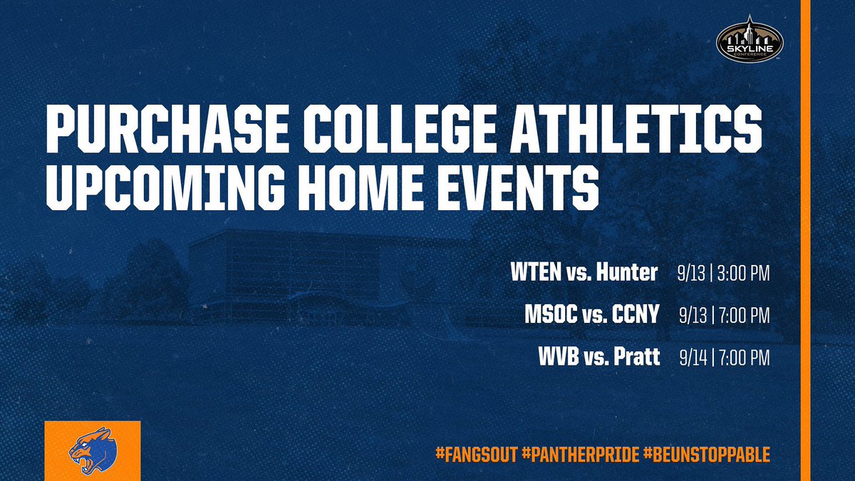 #MatchupMonday: Here is a look ahead at all of the Purchase College home games this week! Come out and support your Panthers, as six teams celebrate their home openers! #FangsOut #PantherPride #BeUnstoppable