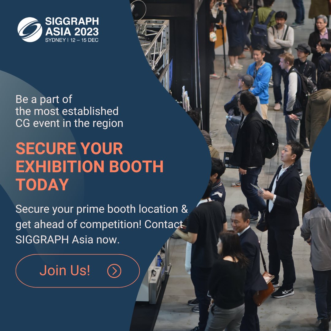 ANIMATIONWorld's tweet image. 📣 Special invitation to be a part of our associate event @siggraphasia, the annual Conference &amp;amp; Exhibition on #CG &amp;amp; #InteractiveTechniques held in Asia Pacific. Join us in Sydney, Australia this 12-15 Dec to get ahead of competition! 👉 bit.ly/sa23exhibit