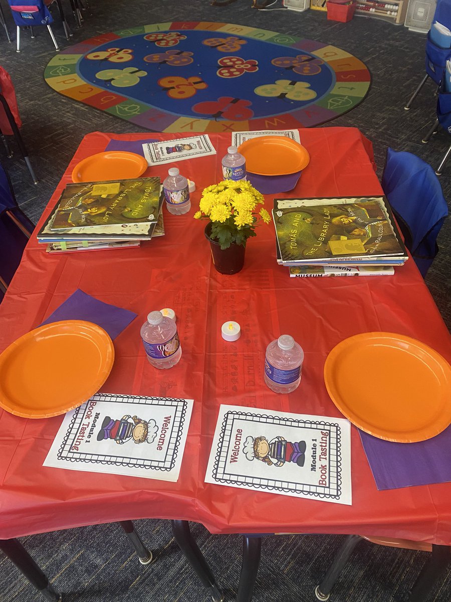 Emerson1stGrade's tweet photo. Welcome to the Wit and Wisdom Cafe!  We had a book tasting before we dive into our first module, A World of Books! https://t.co/Ov2yg7Acrb