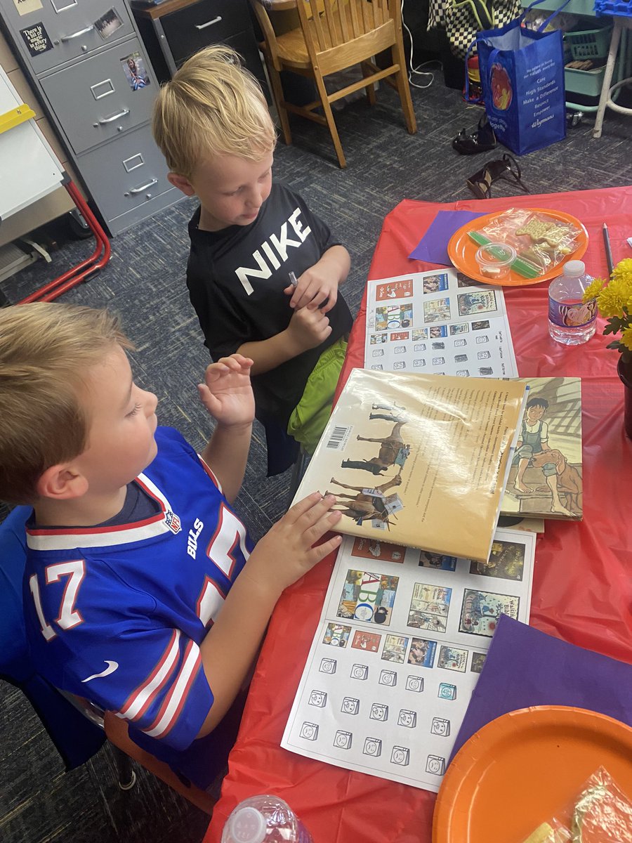 Emerson1stGrade's tweet photo. Welcome to the Wit and Wisdom Cafe!  We had a book tasting before we dive into our first module, A World of Books! https://t.co/Ov2yg7Acrb