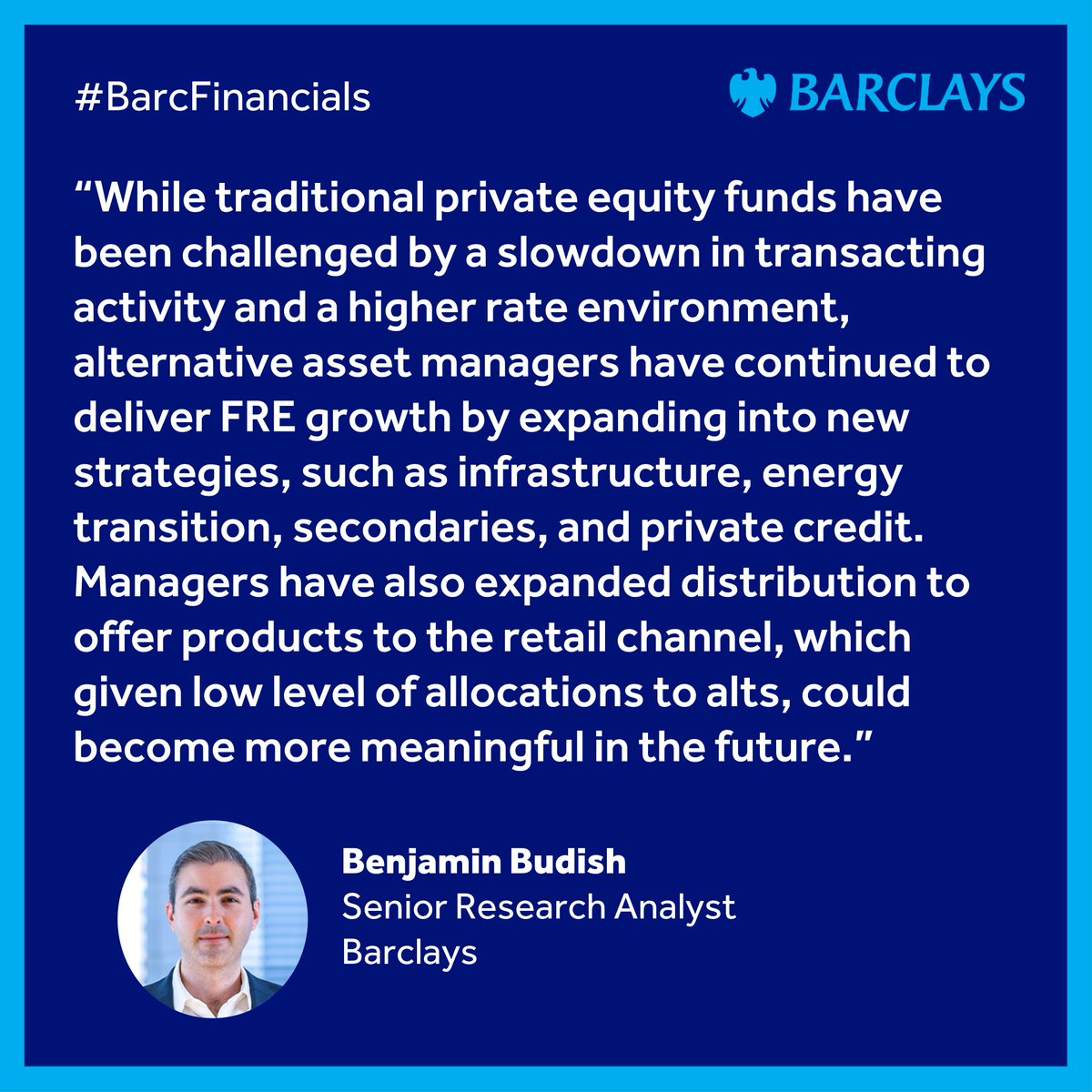 BarclaysCIB's tweet photo. Investors and industry leaders have gathered at our #BarcFinancials conference to talk about the state of the industry and how companies are navigating the #macroeconomic environment. Our analysts share their perspectives on the health of certain subsectors.