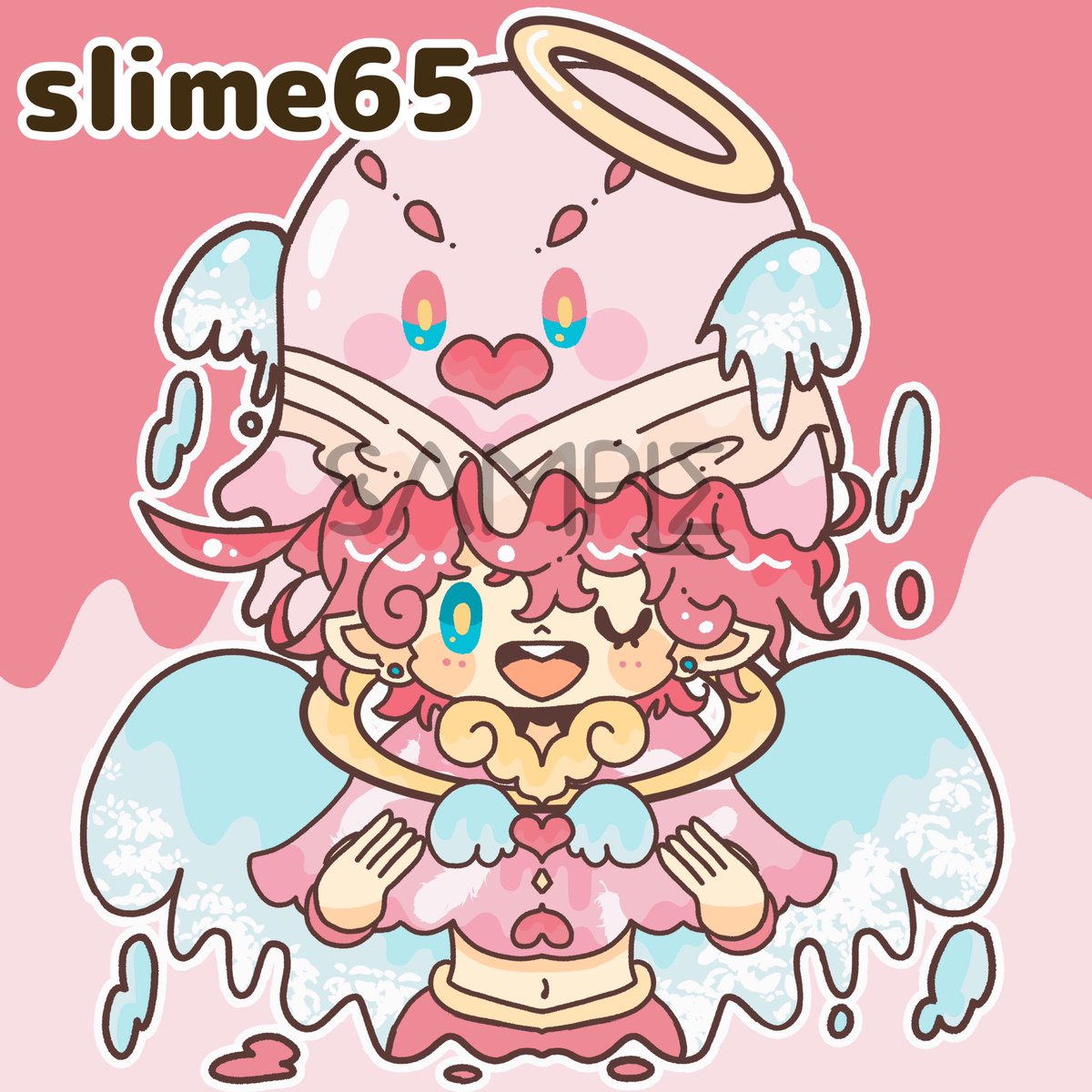 a_cok_a's tweet photo. 【#SLIMEHEAD 新作のお知らせ🎉】
『Slime on the head』シリーズの新作、
slime65&slime66は天使と悪魔のスライム‼️🫠
いよいよ本日から販売スタートです✨
▼9/12(火)21:00〜先着販売
▼固定価格¥2000
👼https://t.co/UyxUBdGL8Y
😈https://t.co/82NC9Kl700
#HEXANFT @HEXANFT https://t.co/ecWvijtoxX