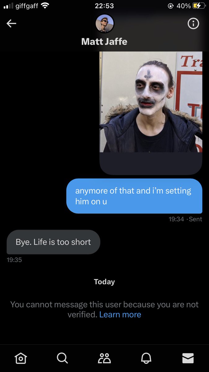 sometimes i go to sleep and remeber matt jaffa cakes blocked me 😔 i miss my baby so muc