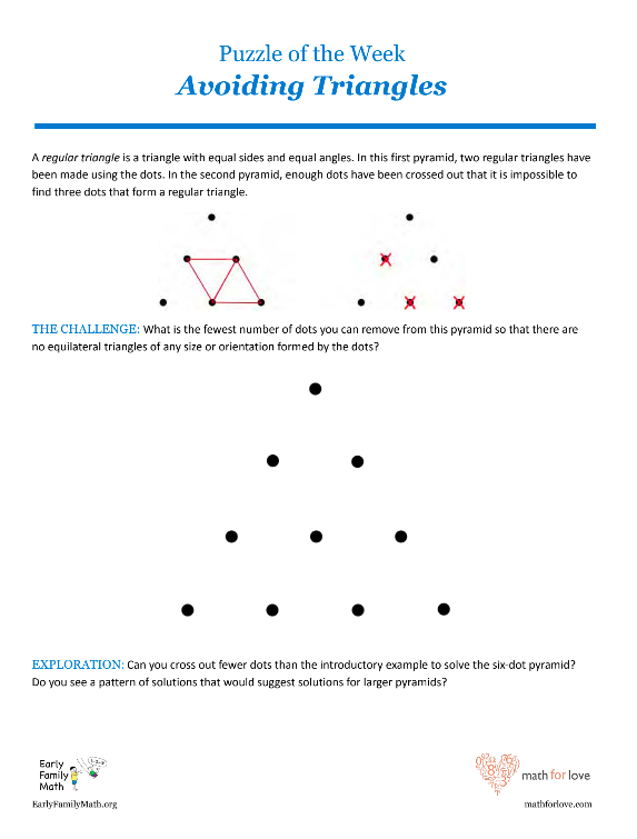 EarlyFamilyMath's tweet photo. A fun puzzle to work on in pairs: have your students/kids talk through their thinking! Made with our friends from @mathforlove
#earlymath #tmwyk #mtbos #mathschat #iteachmath #mathgames #mathstrategy #mathematics https://t.co/WFcdWl2UZh