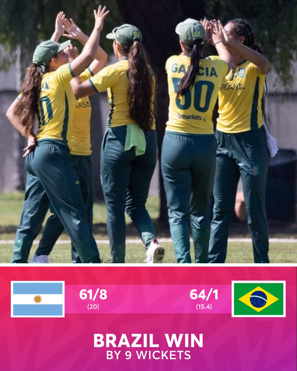 @brasil_cricket secure comfortable win against @Cricketarg to finish with a smile. #ICC #Americas #Women #WCQualifier