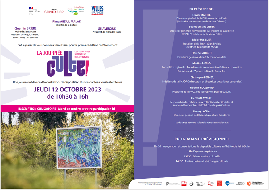 FNADAC (@fnadac) on Twitter photo Journée de culte à la culture 🎷
🎤<a href="/OlivierMantei/">Olivier Mantei</a>
🎤<a href="/FlorenceAlibert/">Florence Alibert</a>
🎤<a href="/martinelizola/">Martine Lizola</a>
🎤<a href="/pitofletraitre/">Christophe Bennet</a>
🎤<a href="/Fredhoc/">Frédéric Hocquard</a>
🎤<a href="/ClemLavo/">Clément Lavault</a>
🎤@lachal_j
🙏
<a href="/RimaAbdulMalak/">Rima Abdul Malak</a> <a href="/MinistereCC/">Ministère de la Culture 🇫🇷</a>
<a href="/GilAverous/">Gil Avérous</a>
<a href="/quentinbriereFR/">Quentin Brière</a> <a href="/SaintDizierFR/">Saint-Dizier</a>
✍️Inscription : docs.google.com/forms/d/1qbnej… Journée de culte à la culture 🎷
🎤<a href="/OlivierMantei/">Olivier Mantei</a>
🎤<a href="/FlorenceAlibert/">Florence Alibert</a>
🎤<a href="/martinelizola/">Martine Lizola</a>
🎤<a href="/pitofletraitre/">Christophe Bennet</a>
🎤<a href="/Fredhoc/">Frédéric Hocquard</a>
🎤<a href="/ClemLavo/">Clément Lavault</a>
🎤@lachal_j
🙏
<a href="/RimaAbdulMalak/">Rima Abdul Malak</a> <a href="/MinistereCC/">Ministère de la Culture 🇫🇷</a>
<a href="/GilAverous/">Gil Avérous</a>
<a href="/quentinbriereFR/">Quentin Brière</a> <a href="/SaintDizierFR/">Saint-Dizier</a>
✍️Inscription : docs.google.com/forms/d/1qbnej…