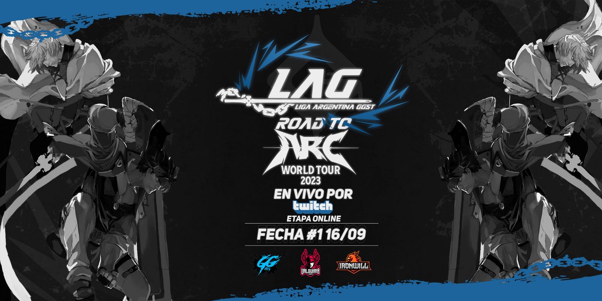 IronwilleSports's tweet photo. Este sábado nos vestimos de gala para recibirlos y dar juntos la bienvenida a la primera fecha de la #LAG2023 ! El arduo camino al #AWT2023 comienza en Ironwill 🔥🇦🇷⚙️

🎮 Plataforma: Crossplay  
📅 Sabado 16/09 - 18 hs
📝 https://t.co/ckl0O6Wk81
📽️ https://t.co/zaNsnfzx2n
#GGST https://t.co/ulp6NOMkGC
