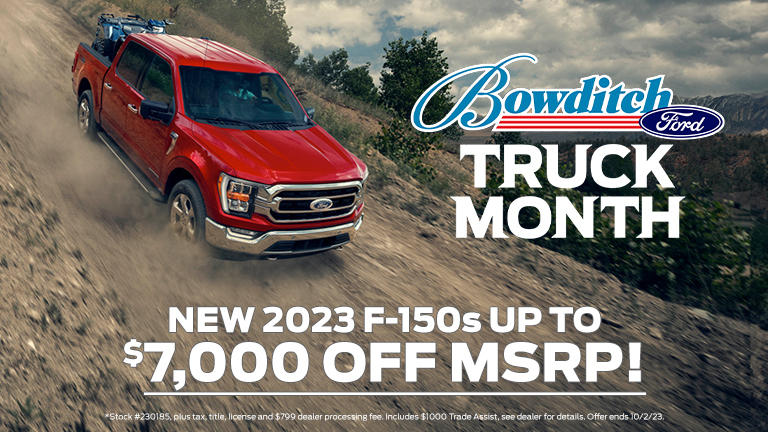 Bowditch Ford is kicking off truck month right pricing our 2023 Ford F-150s up to $7,000 off MSRP! Call us today for more information 757-591-3685. bit.ly/3RdREWU