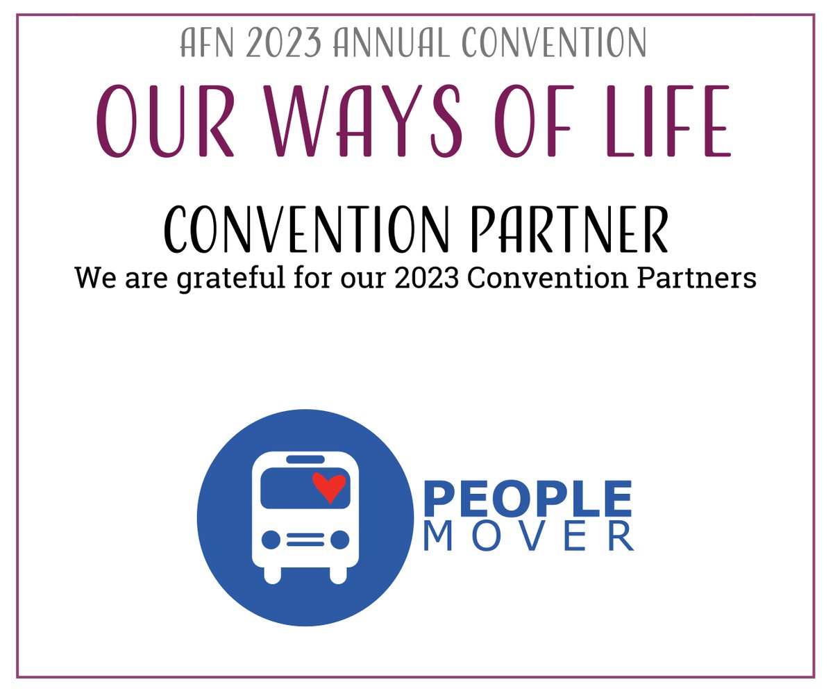 NativeFed's tweet photo. Thank you to one of our Convention partners, People Mover, for their continued and generous support of this year's #2023AFN Convention! Delegates ride free on October 19-21, 2023 with a delegate badge. #OurWaysofLife https://t.co/oIab1kD8Md
