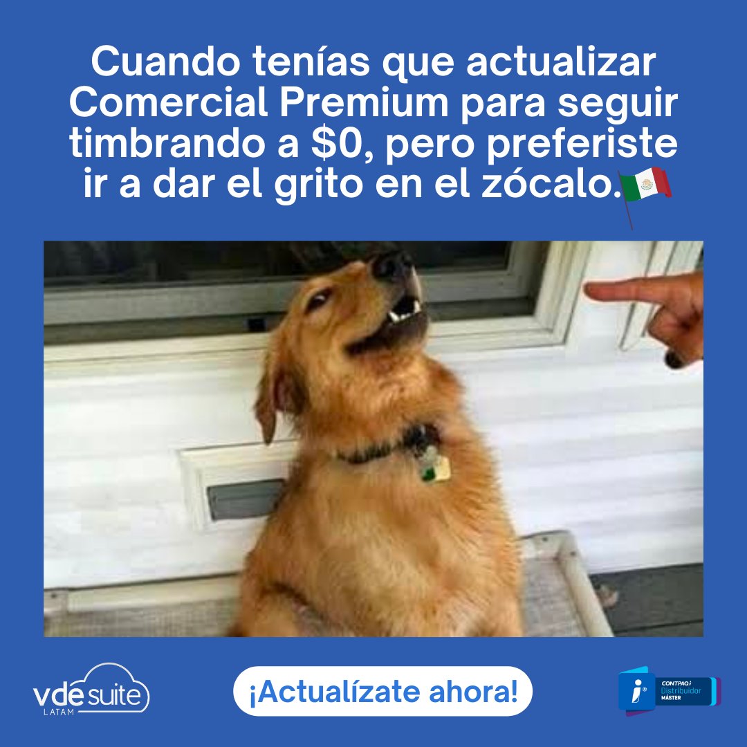 VDESuite_LATAM's tweet photo. ¡#Septiembre con S de “Seguir timbrando a $0”! 😉
No pierdas ☝🏻🤓 el beneficio del #timbrado a 0 pesitos dentro de tu sistema #CONTPAQi Comercial Premium 💻🟢
¡Actualízate ahora! ⏰ Nosotros te ayudamos.
Contáctanos 🤩 da clic aquí: https://t.co/Y8XfnpJOQy https://t.co/99u5GWBMb9