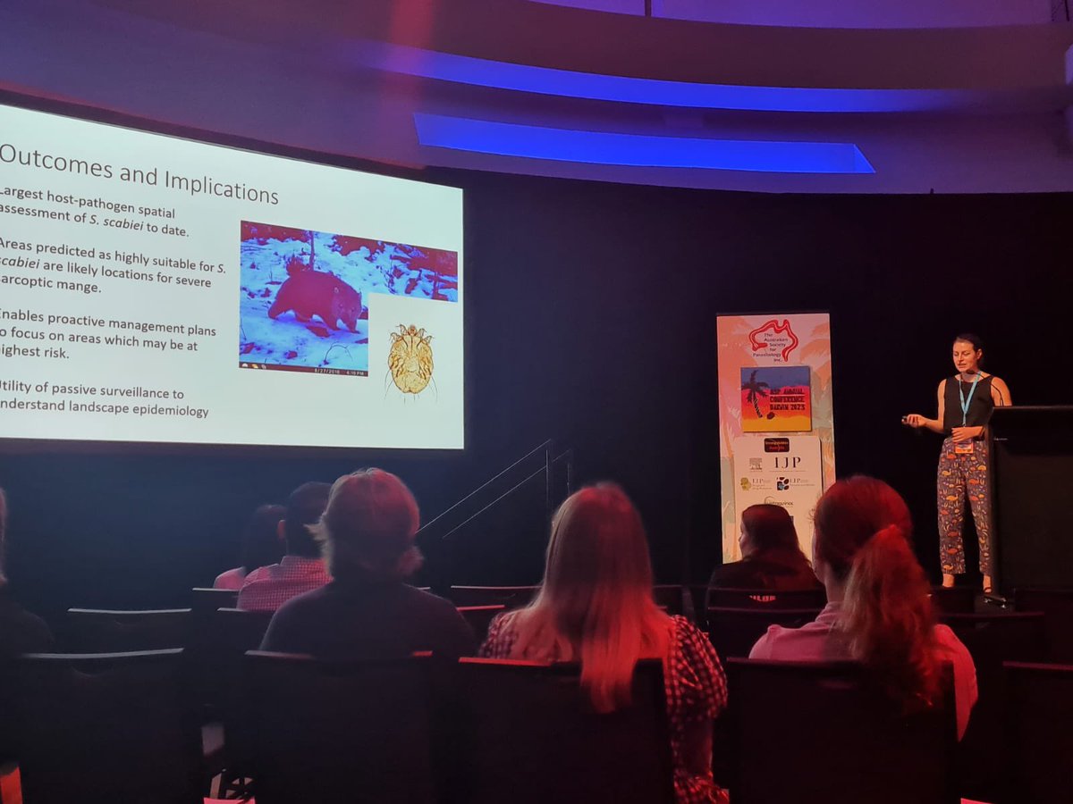Elise Ringwaldt (@elise_ringwaldt) on Twitter photo Thanks to the <a href="/AS_Para/">Aust Soc for Para</a>, I got to chat Sarcoptes scabiei and bare nosed wombats at #2023ASP conference in Darwin! Thanks to the <a href="/AS_Para/">Aust Soc for Para</a>, I got to chat Sarcoptes scabiei and bare nosed wombats at #2023ASP conference in Darwin!