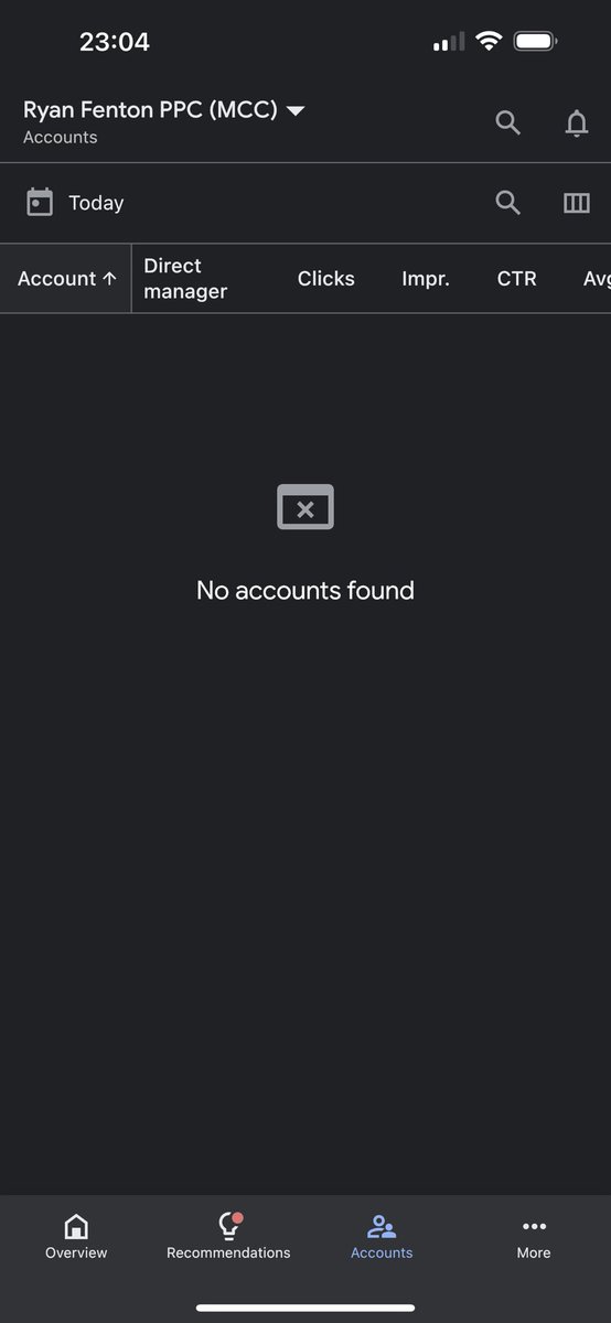 RyanFentonPPC's tweet photo. @GinnyMarvin Ginny, help! I’m freaking out! Please tell me this is just a weird glitch and I haven’t done anything. Same for desktop too https://t.co/1iXh8m5xEf