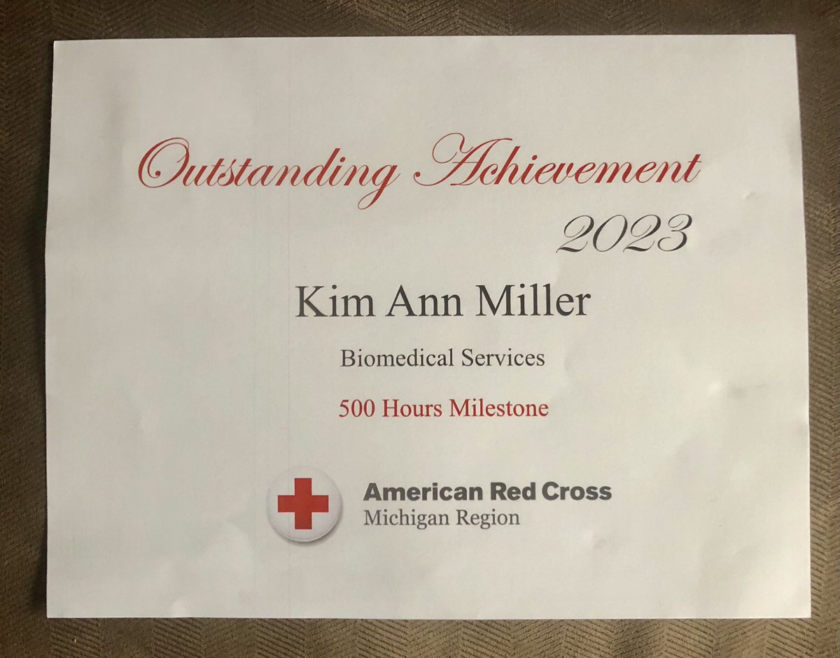 500 Volunteer Hours since 2019 <a href="/RedCross/">American Red Cross</a> #redcross #volunteer
