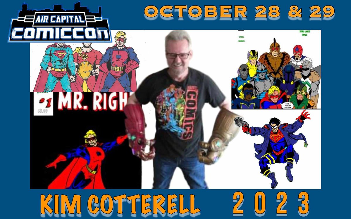 aircapcon's tweet photo. Kim Cotterell will be at ACC on  October 28th-29th at Wichita Sports Forum! He's a fan of comics and loves making comics. Stop by and check out his comic book, Mr. Right. https://t.co/vOvN9LCdF0