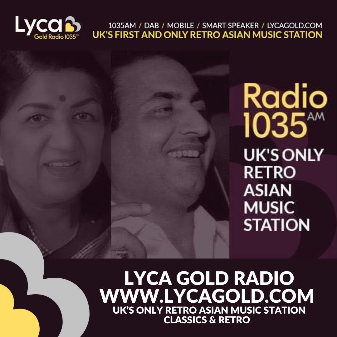 Lyca Gold remains the UK’s first & only retro Asian music station 💛

#LycaGroup #LycaGold #RAJAR #Radio #LondonRadio #London #LycaFamily #Gratitude #ThankYou #Retro #Asian #AsianRadio #Music #Retro #Classics