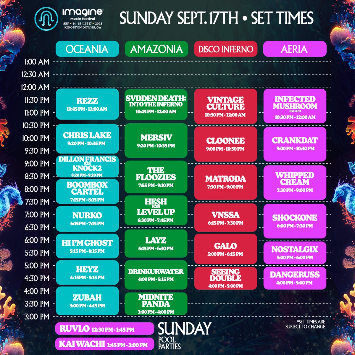 Imagine Music Festival schedule