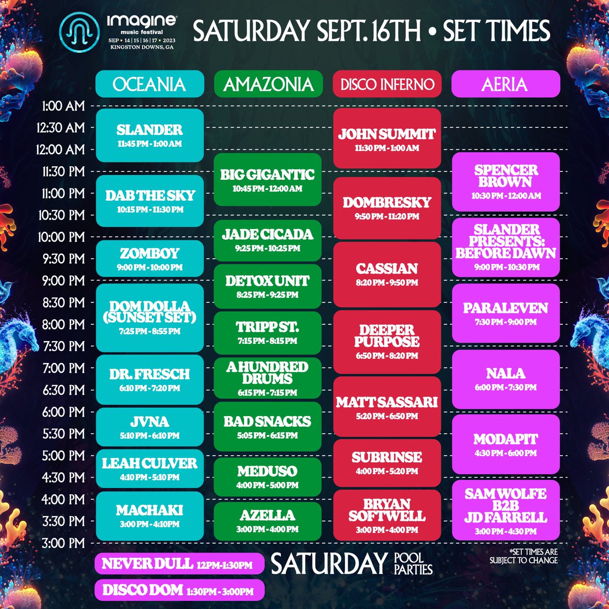 Imagine Music Festival schedule