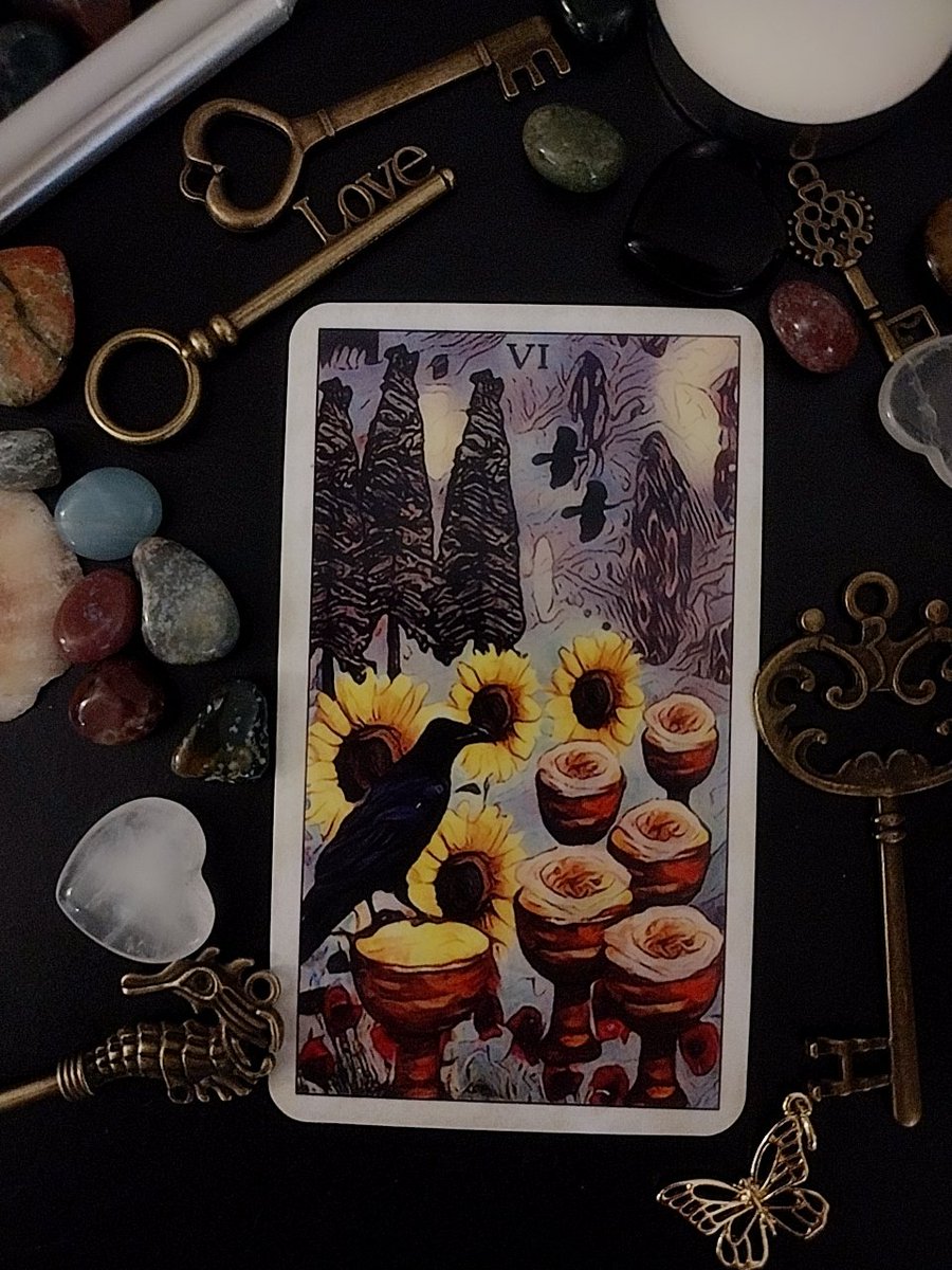 Collective Energy 🗝️ Six of Cups ❤️ Rest. Returning to core. Gathering of thoughts.   Gentleness 🌻 Positive Affirmations. #tarot #sixofcups