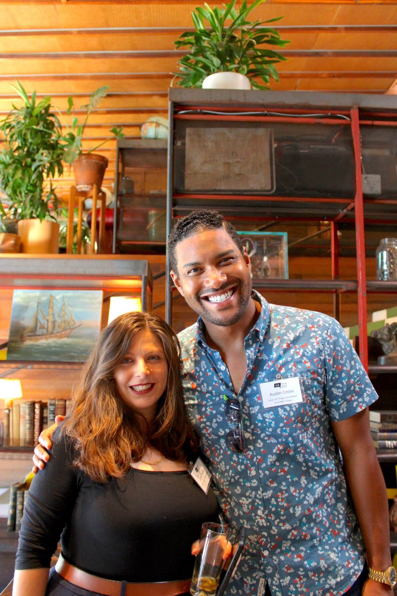 <a href="/PaskinSaysWords/">Julia Paskin</a> and <a href="/AustinCross/">Austin Cross</a> at SmogShoppe in Los Angeles on Sunday. 📸: Me