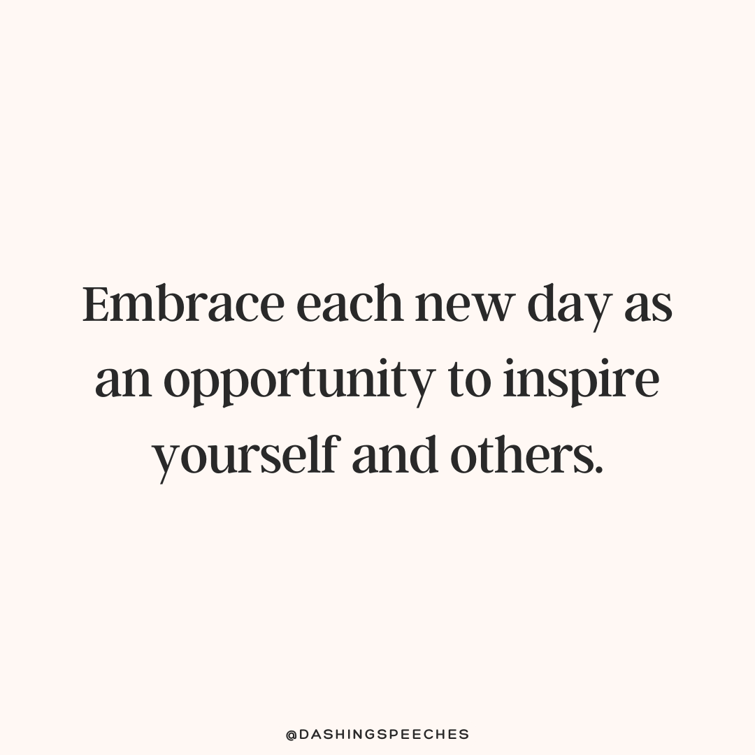 dashingspeeches's tweet photo. Embrace each new day as an opportunity to inspire yourself and others. ✨ #Motivation #DailyInspiration https://t.co/cR1l41euXO