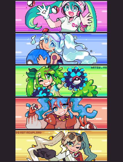 POKEMON: PROJECT VOLTAGE ⚡️
vs. HATSUNE MIKU  (#01 - 05)
#pixelart 