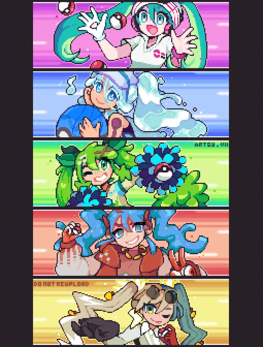 POKEMON: PROJECT VOLTAGE ⚡️
vs. HATSUNE MIKU  (#01 - 05)
#pixelart 
