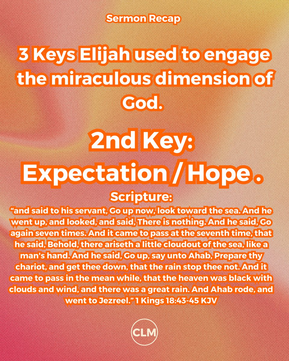 clmmidrand's tweet photo. The second key Elijah used was Expectation (hope), it was through the key of expectation whereby he accessed the miraculous dimension of God. Checkout the last frame 🖼️ https://t.co/mrcO3D9fXv